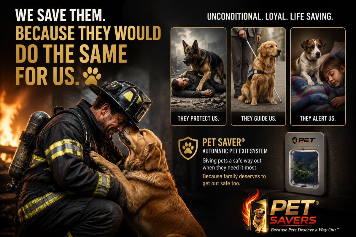 Pet Savers concept render highlighting the escape door system